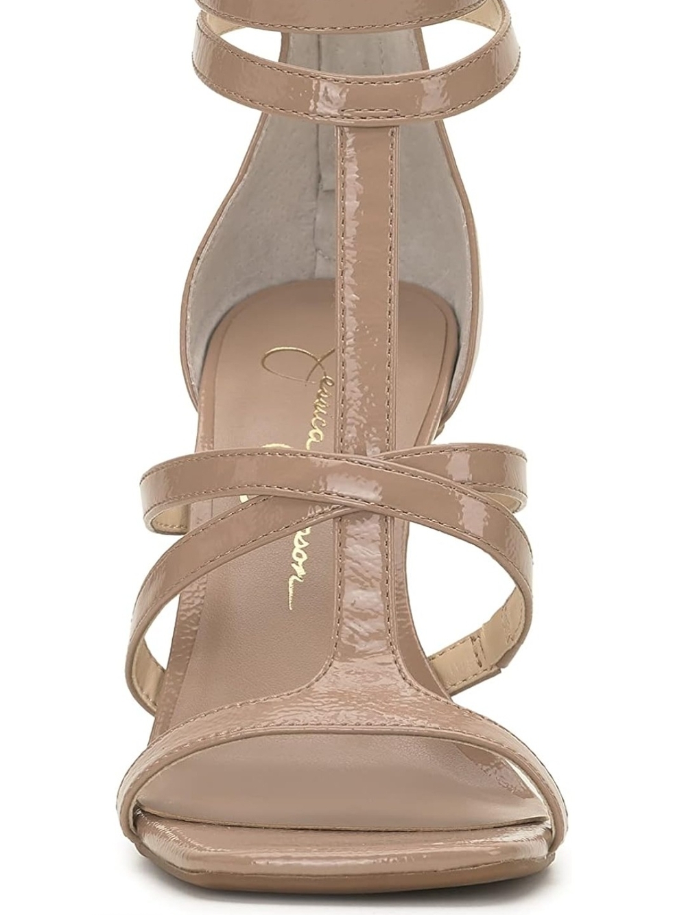 NWT-Nude Patent T-Strap High Heel Sandal - Picture 6 of 7